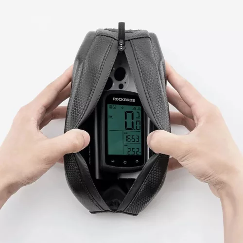 Rockbros kerékpártáska, merev, vázra, felső csőre, 1.4l - Fekete-5907769374302 5 kép