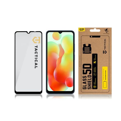 Tactical Üveg Pajzs 5D Xiaomi Redmi 12C Fekete üvegfólia-8596311206443 3 kép