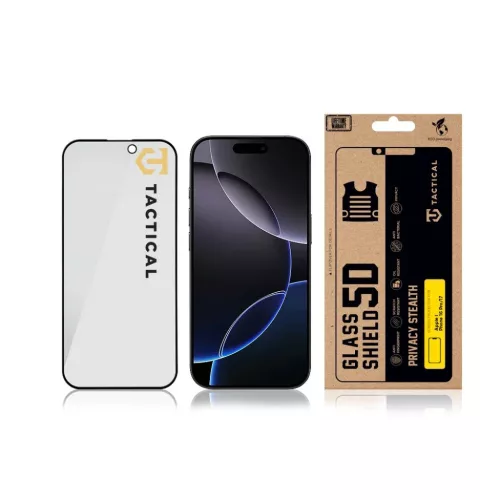 Tactical Glass Shield Privacy Stealth 5D for Apple iPhone 16 Pro/17 Bl-8596311288425 3 kép