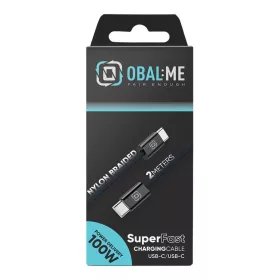 OBAL:ME Szupergyors USB-C/USB-C Fonott Kábel 100W 2m Fekete-8596311294938 2 kép
