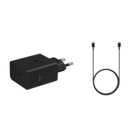   Samsung EP-T6010NBE + EP-DA705BBE 60 W-os USB-C hálózati gyorstöltő USB-C–USB-C kábellel, fekete (OPP csomagolt szerviz pakk)
