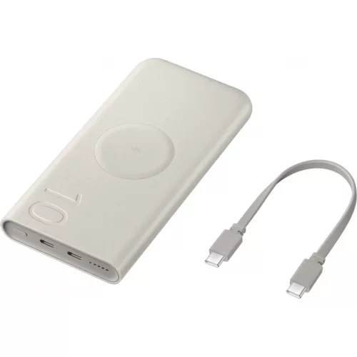 Samsung Vezeték nélküli Powerbank 2x USB-C 25W 10000mAh Bézs gyár-8806095312170 6 kép