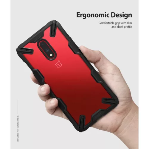 Ringke Fusion X PC tok TPU kerettel OnePlus 7 fekete színben-8809659046993 7 kép