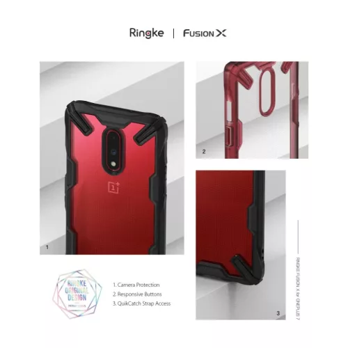 Ringke Fusion X PC tok TPU kerettel OnePlus 7 fekete színben-8809659046993 9 kép