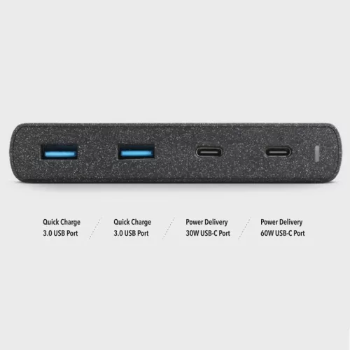 UNIQ Surge 90W 2xUSB Quick Charge 3.0 + 2xUSB-C PD 3.0 HUB, töltőál-8886463668108 6 kép