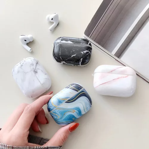 AirPods Pro 1/2 tok márvány mintával fehér-piros színben-0000000009818 3 kép