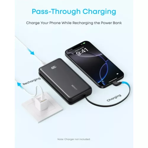 Powerbank Anker Zolo, 10000mAh, 22.5W, QC + PD, Fekete A110DH11-194644291464 4 kép