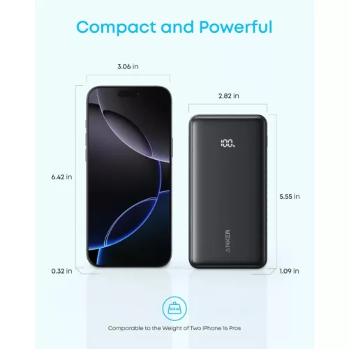 Powerbank Anker Zolo, 10000mAh, 22.5W, QC + PD, Fekete A110DH11-194644291464 5 kép