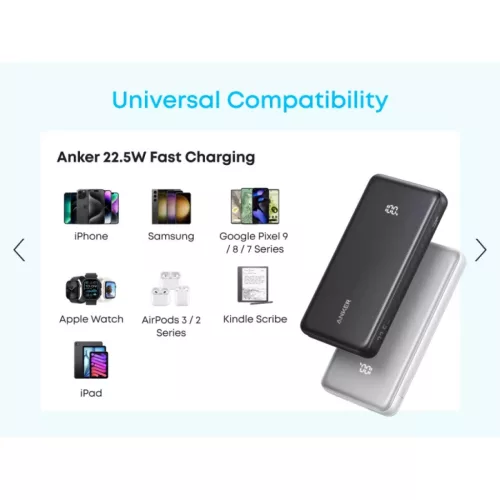 Powerbank Anker Zolo, 10000mAh, 22.5W, QC + PD, Fehér A110DH21-194644276560 8 kép