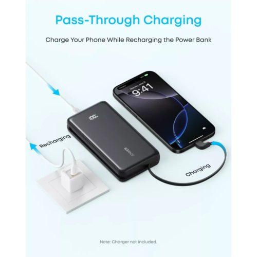 Powerbank Anker Zolo, 20000mAh, 22.5W, QC + PD, Fekete A110EH11-194644291471 3 kép