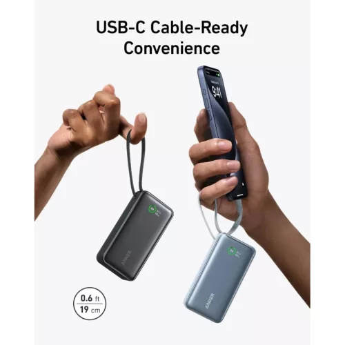 Powerbank Anker Nano, 10000mAh, 30W, QC + PD, Fekete A1259G11-194644170868 8 kép