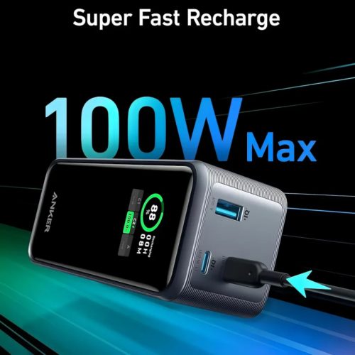 Powerbank Anker Prime, 20000mAh, 200W, QC + PD, Fekete A1336011-194644130893 4 kép