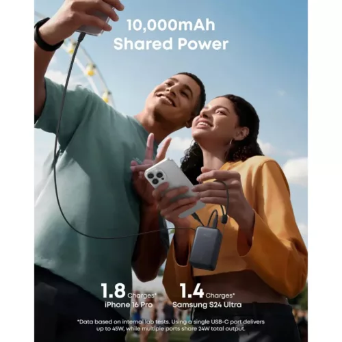 Anker Nano Powerbank, 10000mAh, 45W, QC + PD, Fekete A1638H11-194644209599 4 kép