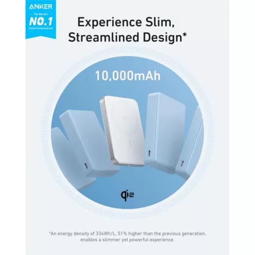 Powerbank Anker MagGo Slim, 10000mAh, 30W, PD + FQI, Fehér A1664H21-194644203504 6 kép