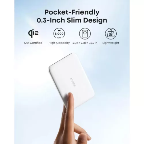 Anker Nano Powerbank, 5000mAh, 15W, FQI, Fehér A1665H21-194644235451 6 kép