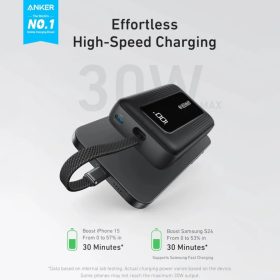Powerbank Anker Zolo, 10000mAh, 30W, QC + PD, Fekete A1688H11-194644201081 2 kép