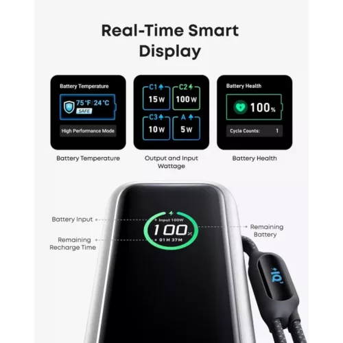 Powerbank Anker, 25000mAh, 165W, QC + PD, Ezüst A1695H41-194644286217 4 kép