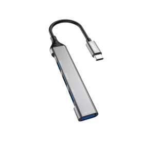   Dudao HUB 4in1 USB-C - 4x USB-A (3 x USB2.0 / USB3.0) 6.3cm fekete (A16T)