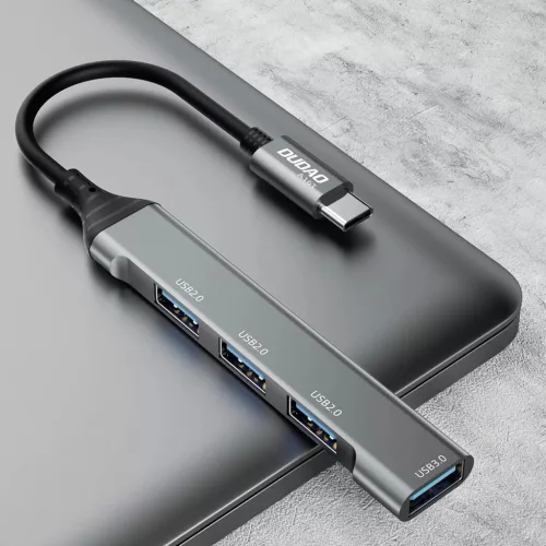 Dudao HUB 4in1 USB-C - 4x USB-A (3 x USB2.0 / USB3.0) 6.3cm fekete (A1-6973687247065 2 kép