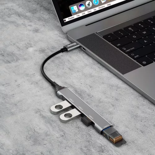 Dudao HUB 4in1 USB-C - 4x USB-A (3 x USB2.0 / USB3.0) 6.3cm fekete (A1-6973687247065 4 kép