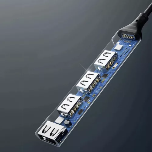 Dudao HUB 4in1 USB-C - 4x USB-A (3 x USB2.0 / USB3.0) 6.3cm fekete (A1-6973687247065 7 kép