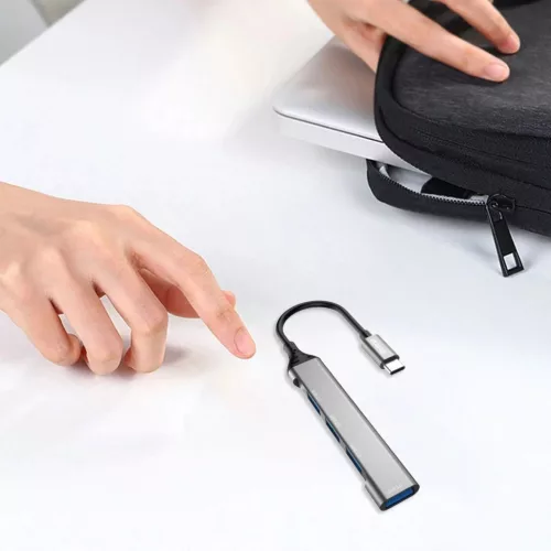 Dudao HUB 4in1 USB-C - 4x USB-A (3 x USB2.0 / USB3.0) 6.3cm fekete (A1-6973687247065 8 kép