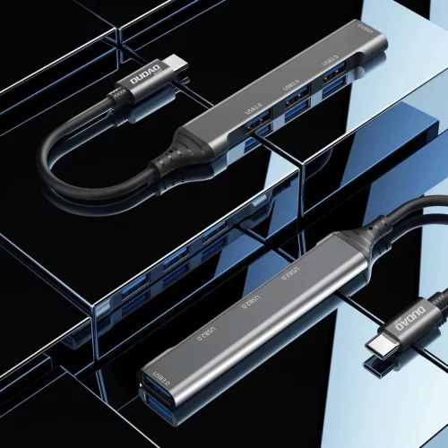Dudao HUB 4in1 USB-C - 4x USB-A (3 x USB2.0 / USB3.0) 6.3cm fekete (A1-6973687247065 9 kép