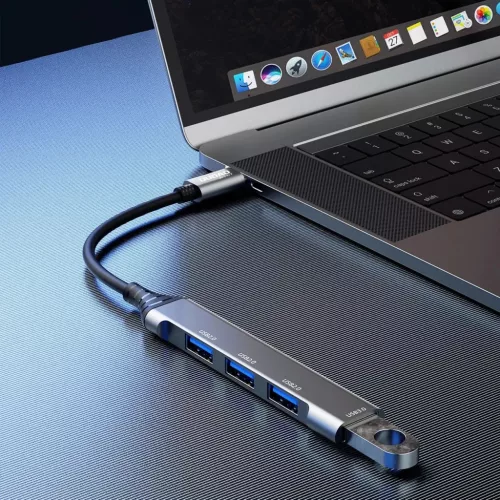 Dudao HUB 4in1 USB-C - 4x USB-A (3 x USB2.0 / USB3.0) 6.3cm fekete (A1-6973687247065 10 kép