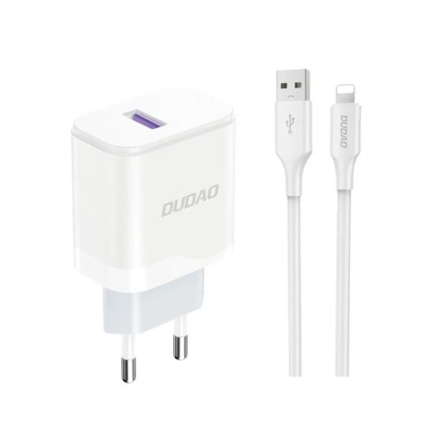 Dudao A20EU USB-A 18W hálózati töltő adapter - fehér + USB-A - Li-6976625331994 1 kép