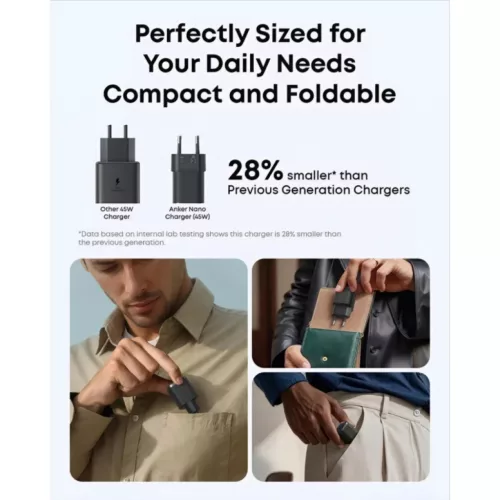Anker Nano Fali Töltő, 45W, 3A, 1 x USB-C, Fekete A2692L11-194644225728 4 kép