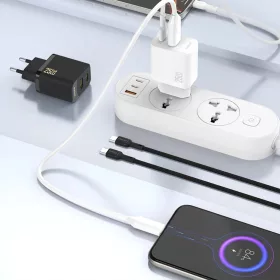 Dudao A27 25W GaN USB-C Fali Töltő - Fekete-6976625334131 2 kép
