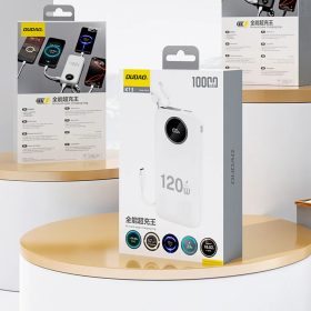Dudao K13Pro 20000mAh Powerbank with Built-in Cable - fehér-6977196680269 2 kép