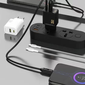Dudao A27MaxCEU PD QC 35W USB-A USB-C Fali Töltő USB-C Kábellel - F-6977196682911 2 kép