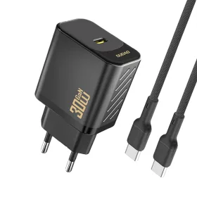   Dudao A27PCEU PD 30W GaN USB-C Hálózati Töltő Adapter USB-C Kábellel - Fekete