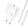 Dudao A27PCEU PD 30W GaN USB-C Falitöltő USB-C Kábellel - Fehér-6976625334186 1 kép