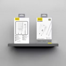 Dudao A27PCEU PD 30W GaN USB-C Falitöltő USB-C Kábellel - Fehér-6976625334186 2 kép