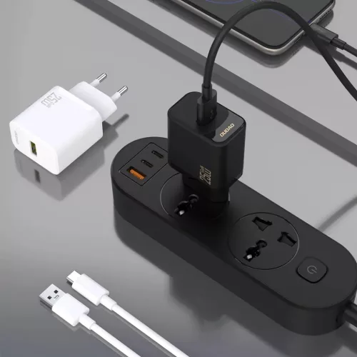 Dudao A27STEU 25W GaN USB-A fali töltő USB-A - USB-C kábellel - Fek-6976625334889 10 kép