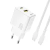 Dudao A27TCEU PD 30W GaN USB-A USB-C Fali Töltő USB-C Kábellel - Fe-6976625334223 1 kép