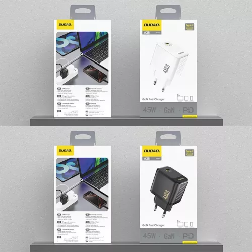 Dudao A28 45W GaN USB-C Hálózati Töltő - Fekete-6976625334254 4 kép
