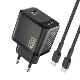 Dudao A28C 45W GaN Fali Töltő + USB-C Kábel - Fekete