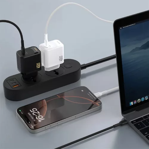 Dudao A28C 45W GaN fali töltő + USB-C kábel - Fehér-6976625334261 3 kép