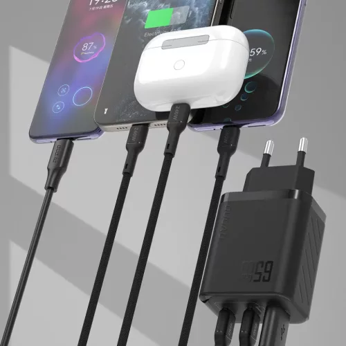 Dudao A29C 65W GaN Töltőadapter + USB-C Kábel - Fekete-6976625334933 3 kép