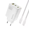 Dudao A29C 65W GaN Hálózati töltő + USB-C kábel - Fehér