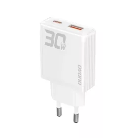 GaN Dudao A30EU 30W USB-A / USB-C Fali Töltő - Fehér-6976625332793 1 kép