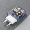 GaN Dudao A30EU 30W USB-A / USB-C Fali Töltő - Fehér-6976625332793 4 kép