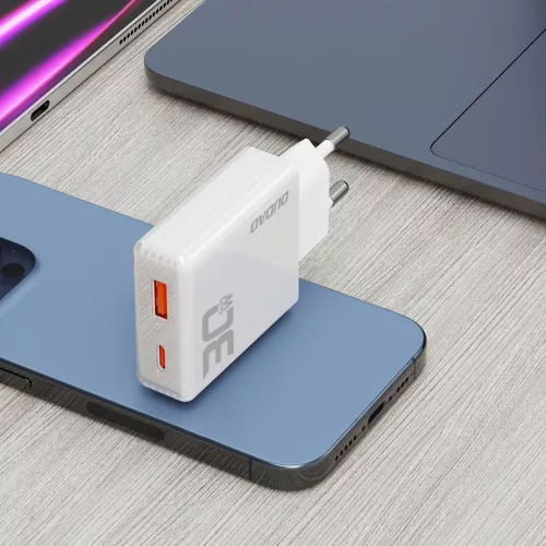 GaN Dudao A30EU 30W USB-A / USB-C Fali Töltő - Fehér-6976625332793 7 kép