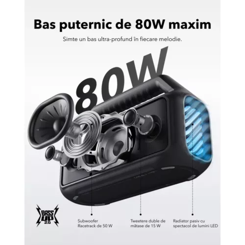 Anker SoundCore Boom 2 új változat Bluetooth hangszóró, 80 W, TWS,-194644255510 7 kép