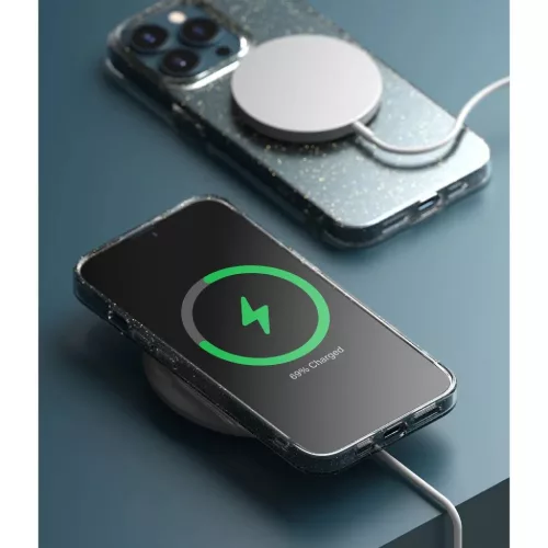 iPhone 13 Pro Ringke Air ultravékony TPU gél tok flitteres átlátsz-8809818843883 5 kép