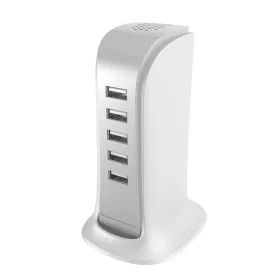 Dudao 5x USB töltő beépített EU tápkábellel fehér (A5EU)-6977196682638 2 kép