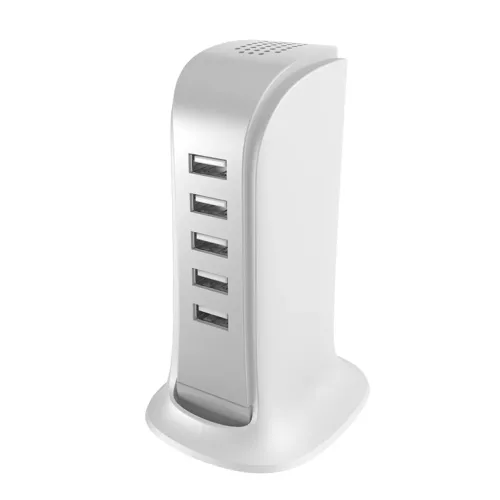 Dudao 5x USB töltő beépített EU tápkábellel fehér (A5EU)-6977196682638 2 kép